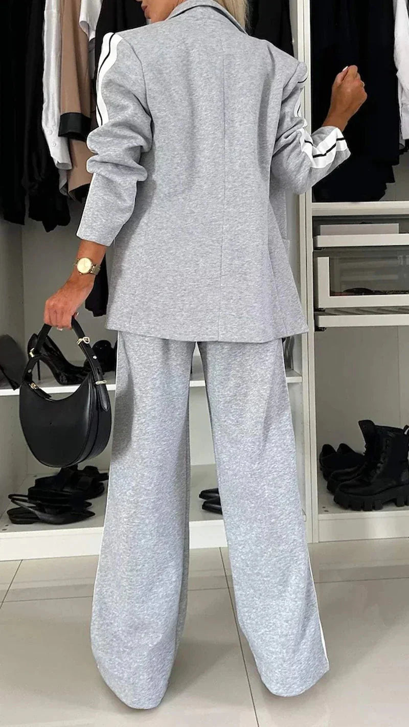 Co-Ord Set – Blazer für Damen und weite Jogginghose Zweiteiler