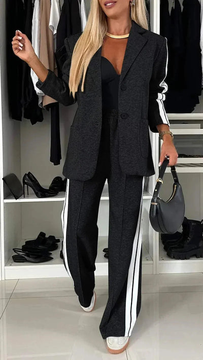 Co-Ord Set – Blazer für Damen und weite Jogginghose Zweiteiler