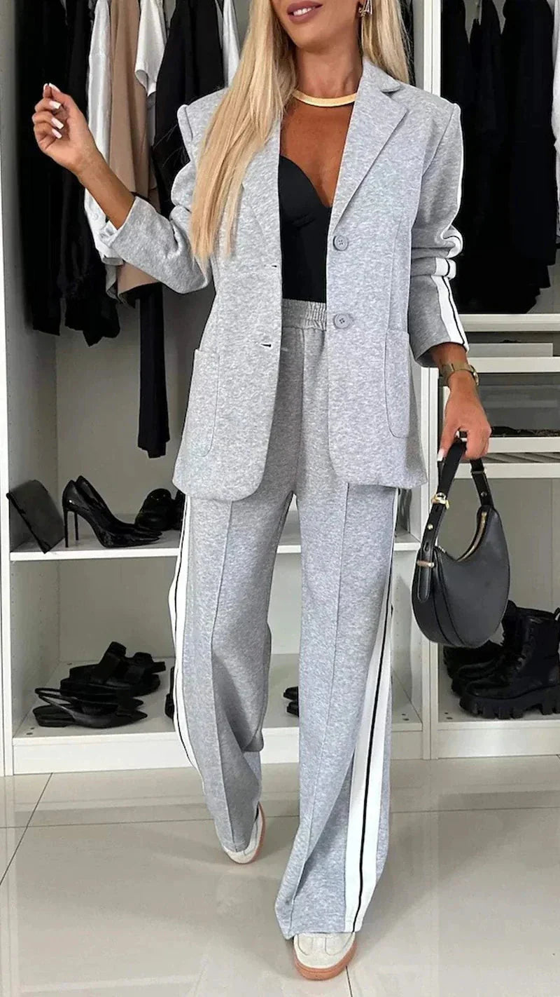 Co-Ord Set – Blazer für Damen und weite Jogginghose Zweiteiler