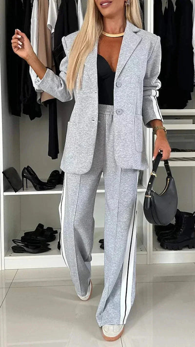 Co-Ord Set – Blazer für Damen und weite Jogginghose Zweiteiler
