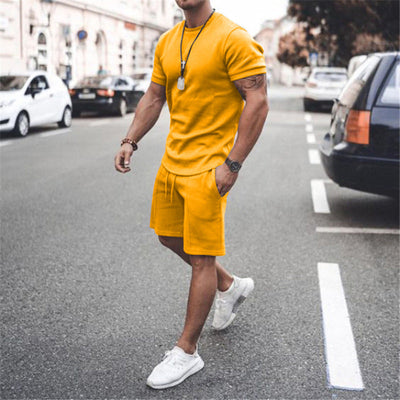 Co-Ord Set | Kurzarm | Kordelzug | Zweiteiliges Set | Herren Kurzsets