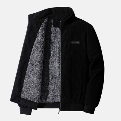 Cordjacke – warme Winterjacke für Herren mit Reißverschluss und Sherpa-Futter