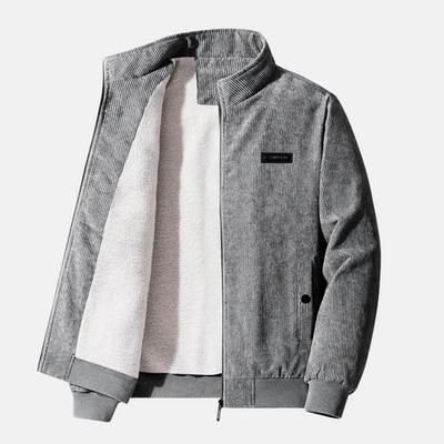 Cordjacke – warme Winterjacke für Herren mit Reißverschluss und Sherpa-Futter