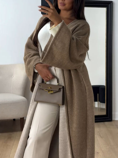 Damen-Cardigan – Oversize-Cardigan mit offener Vorderseite
