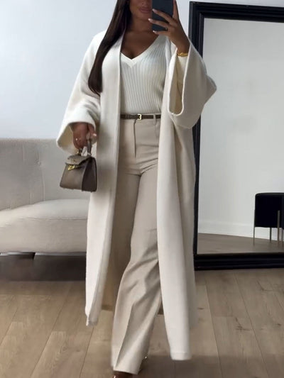 Damen-Cardigan – Oversize-Cardigan mit offener Vorderseite