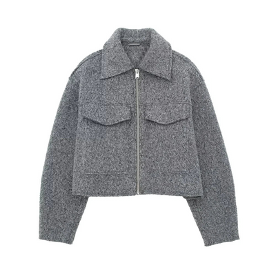 Damenjacke | Reißverschluss | Brusttaschen | Kurzjacke | Herbstjacke