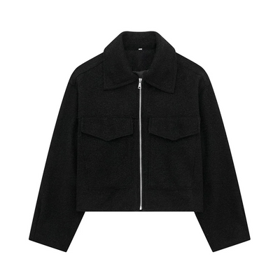 Damenjacke | Reißverschluss | Brusttaschen | Kurzjacke | Herbstjacke