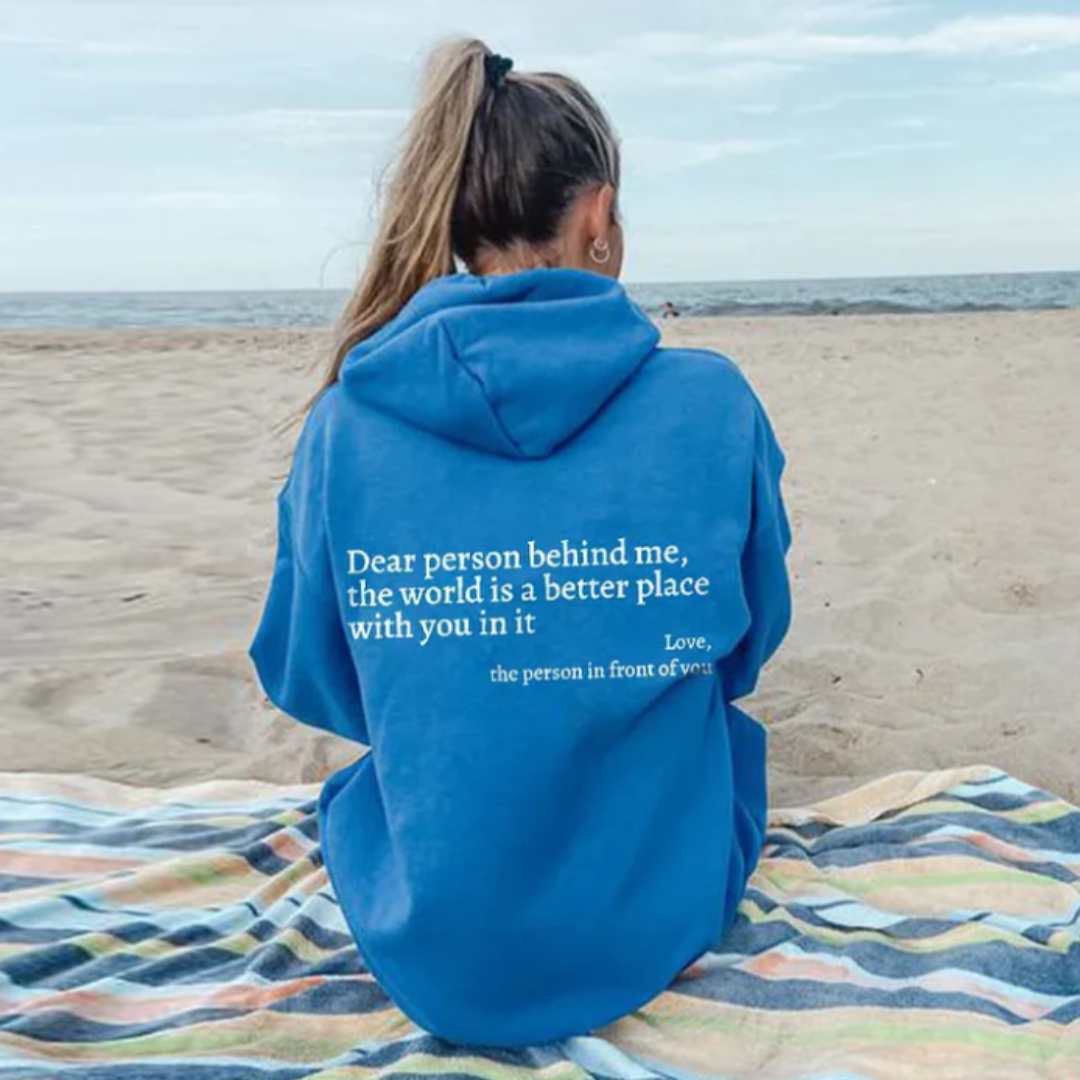 Dhaniya | Damen Text Muster Stylische Kapuzenpulli | Übergröße