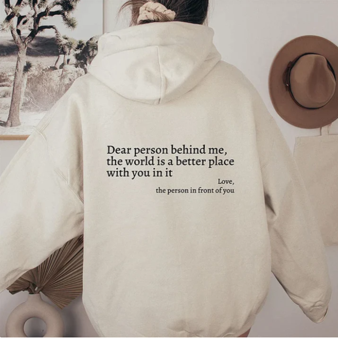 Dhaniya | Damen Text Muster Stylische Kapuzenpulli | Übergröße