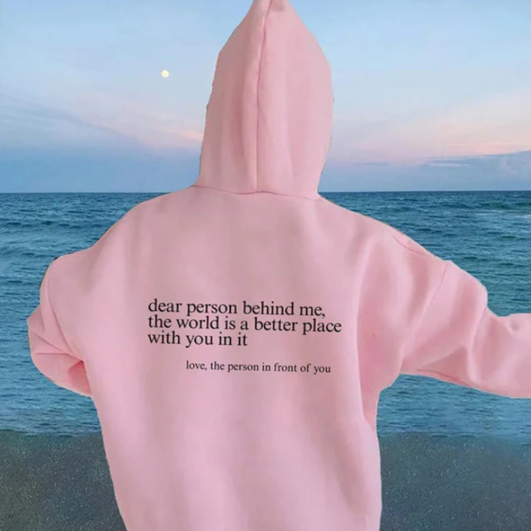 Dhaniya | Damen Text Muster Stylische Kapuzenpulli | Übergröße