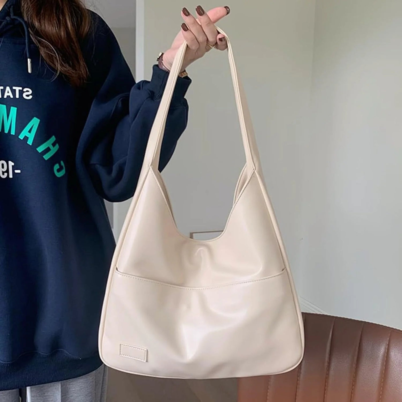 Einkaufstasche – ein Schulterriemen – groß – Umhängetasche – Kunstledertasche