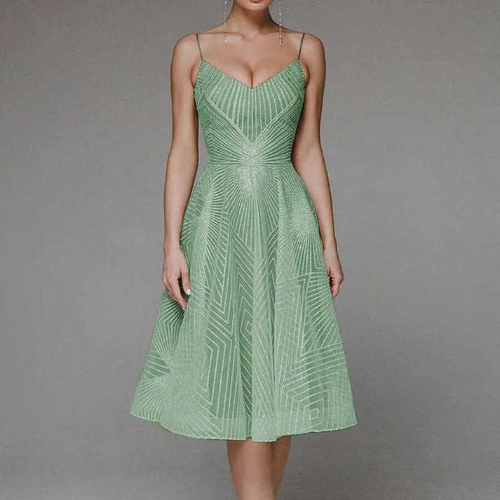 Elegantes Kleid | Knielang | Ärmellos | Kleid mit offenem Rücken | Cocktailkleid