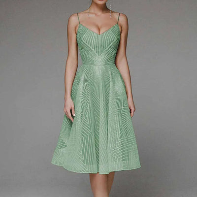 Elegantes Kleid | Knielang | Ärmellos | Kleid mit offenem Rücken | Cocktailkleid