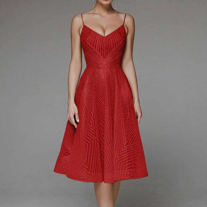 Elegantes Kleid | Knielang | Ärmellos | Kleid mit offenem Rücken | Cocktailkleid