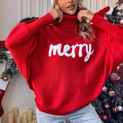 Festlicher „Merry“-Rollkragenpullover