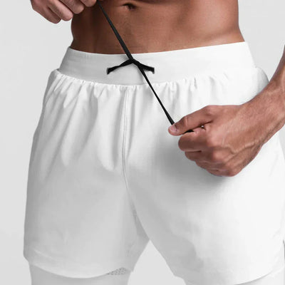 Fitness Kurze Hosen - Schnell trocknende, doppellagige Herren-Workout-Short