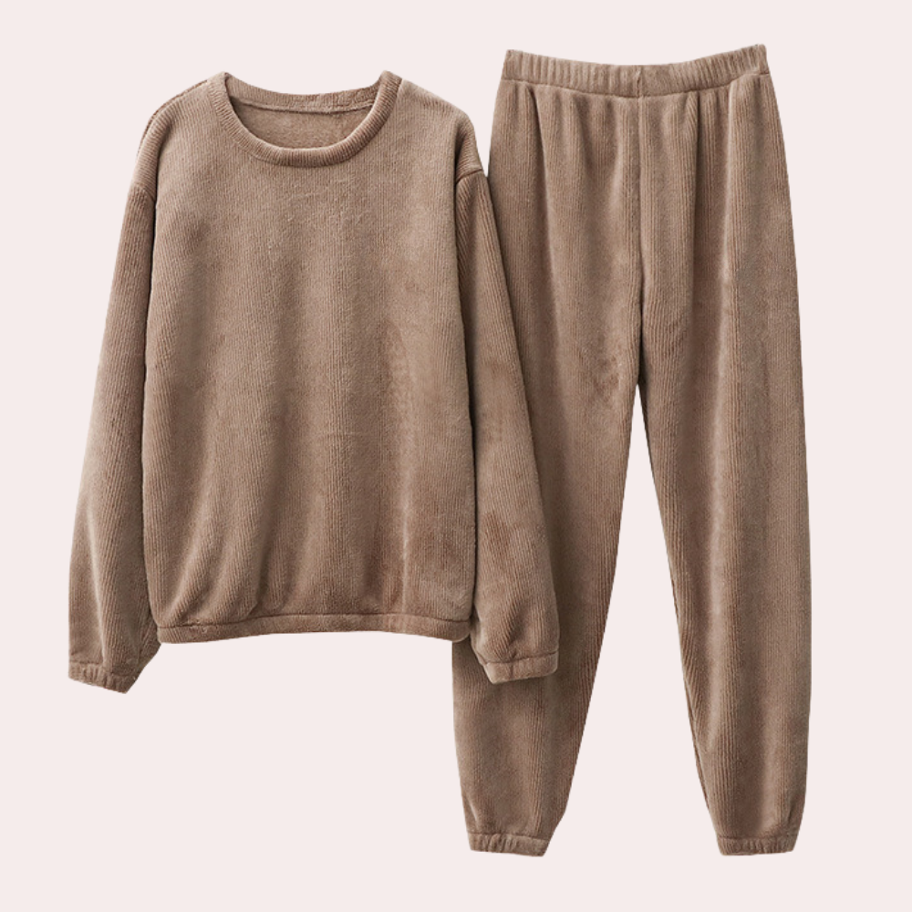 Flauschiges Pyjama-Set | Fleece | Langarm | Lounge-Set | Winterpyjama für Damen