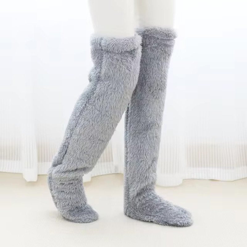 Fleece-Socken – bequem – Overknee-Socken – hohe Kniestrümpfe – Wintersocken für Damen