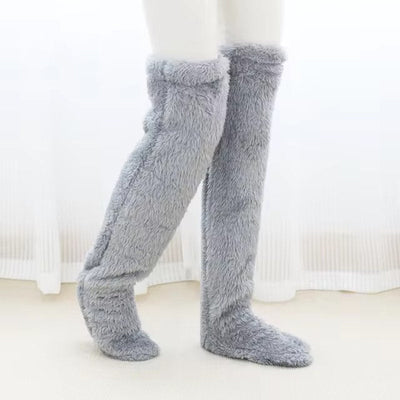 Fleece-Socken – bequem – Overknee-Socken – hohe Kniestrümpfe – Wintersocken für Damen