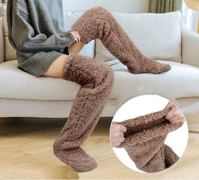 Fleece-Socken – bequem – Overknee-Socken – hohe Kniestrümpfe – Wintersocken für Damen
