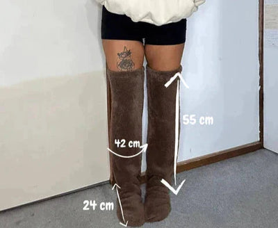 Fleece-Socken – bequem – Overknee-Socken – hohe Kniestrümpfe – Wintersocken für Damen
