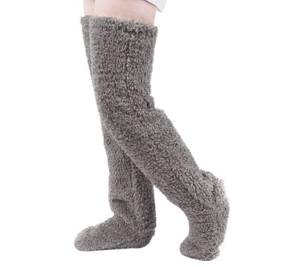 Fleece-Socken – bequem – Overknee-Socken – hohe Kniestrümpfe – Wintersocken für Damen