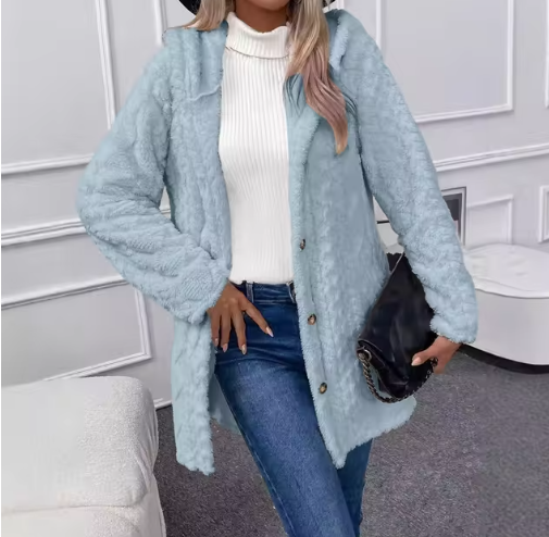 Fleece-Strickjacke | Mit Kapuze | Mittellang | Strickjacke | Damen-Strickjacke