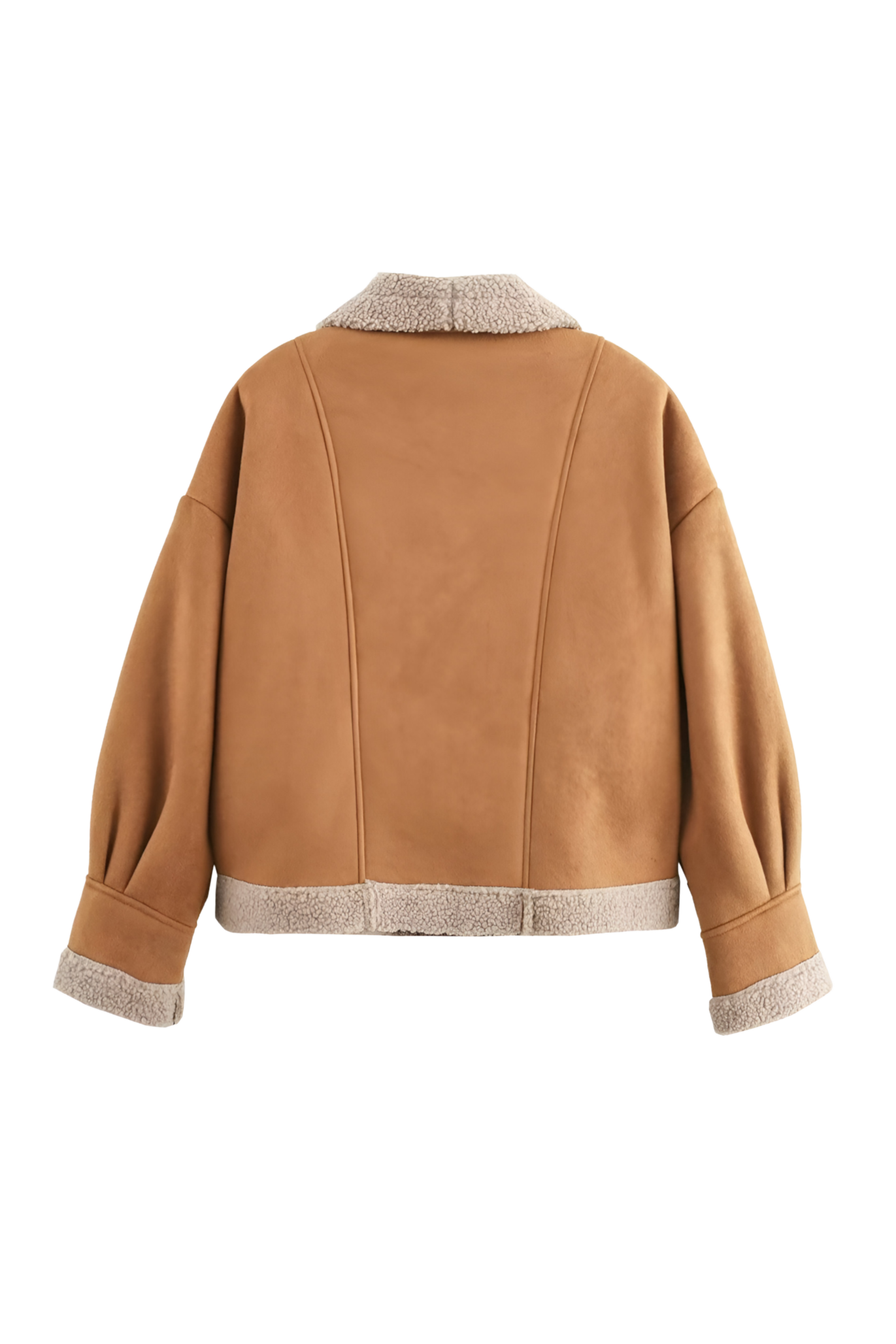 Fleecejacke – braun – Teddyfutter – Wildleder-Winterjacke – Winterjacke für Damen