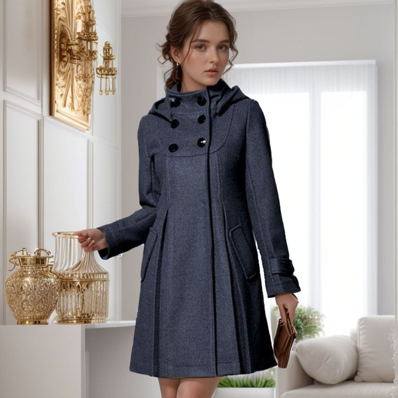 Frack - mit Kapuze - halblang - Trenchcoat - Damenjacken