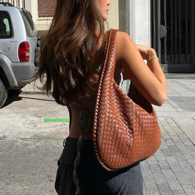 Geflochtene Tasche - Reißverschluss - Groß - Geflochtene Tasche - Umhängetasche