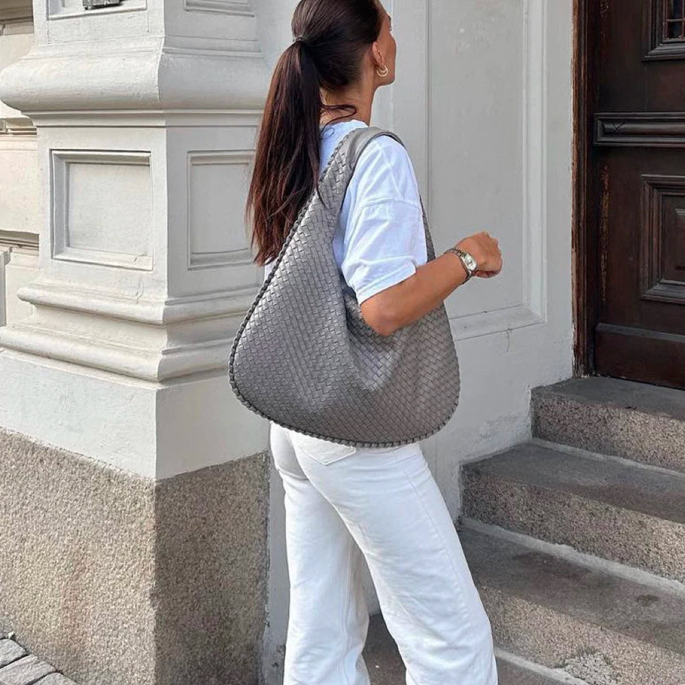 Geflochtene Tasche - Reißverschluss - Groß - Geflochtene Tasche - Umhängetasche