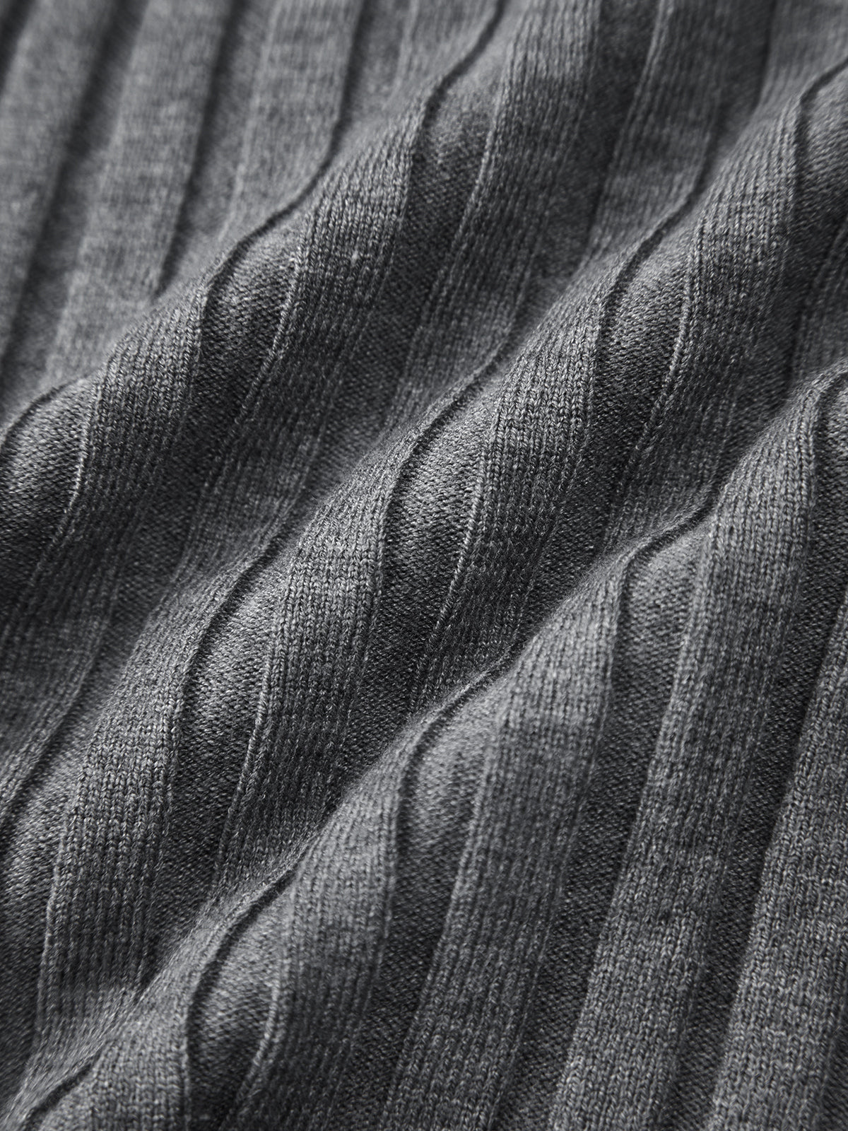 Gerippter Pullover - Langarm - Gestrickt - Pullover mit V-Ausschnitt - Damenbekleidung