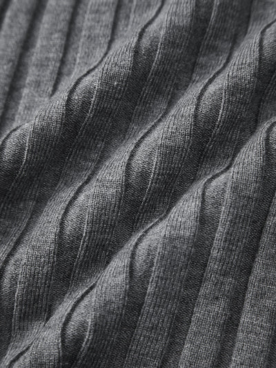 Gerippter Pullover - Langarm - Gestrickt - Pullover mit V-Ausschnitt - Damenbekleidung