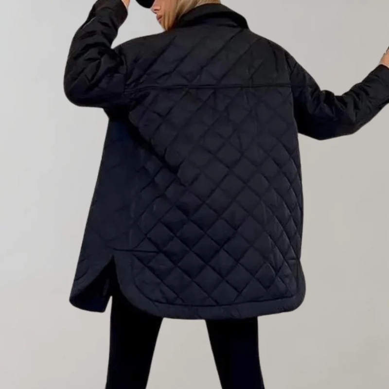 Gesteppte Jacke – Damen-Herbst-Winterjacke mit Knopfleiste und Oversize-Passform