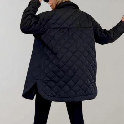 Gesteppte Jacke – Damen-Herbst-Winterjacke mit Knopfleiste und Oversize-Passform