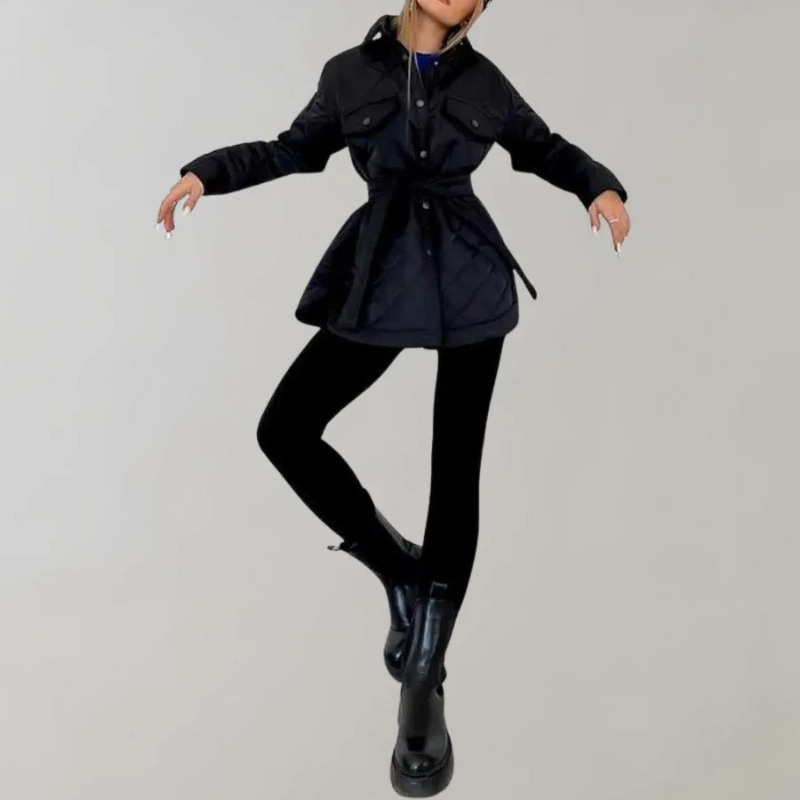 Gesteppte Jacke – Damen-Herbst-Winterjacke mit Knopfleiste und Oversize-Passform