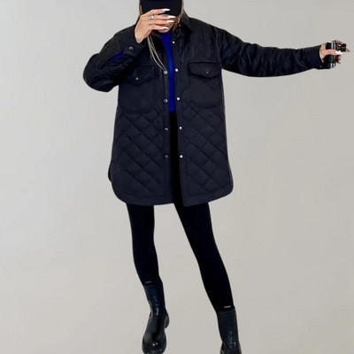 Gesteppte Jacke – Damen-Herbst-Winterjacke mit Knopfleiste und Oversize-Passform