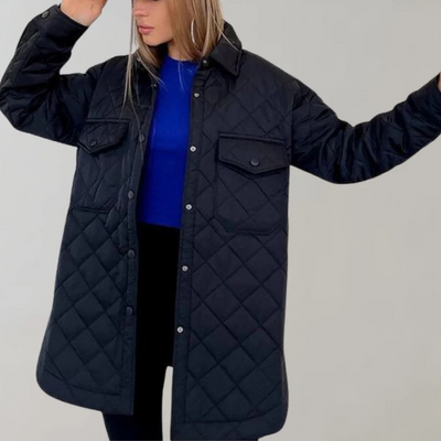 Gesteppte Jacke – Damen-Herbst-Winterjacke mit Knopfleiste und Oversize-Passform