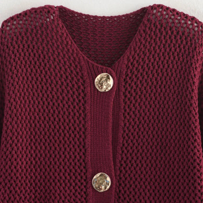 Gestrickte Strickjacke – Warm – Taschen – Mit Knöpfen Zu Schließen – Damenbekleidung