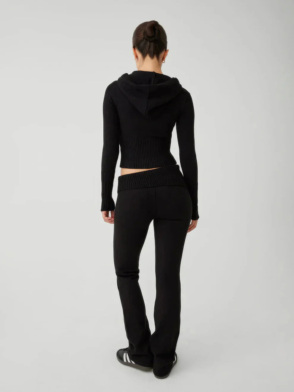 Gestricktes Loungewear-Set - Damen-Zip Zweiteiliges Set aus Strickjacke und Strickhose