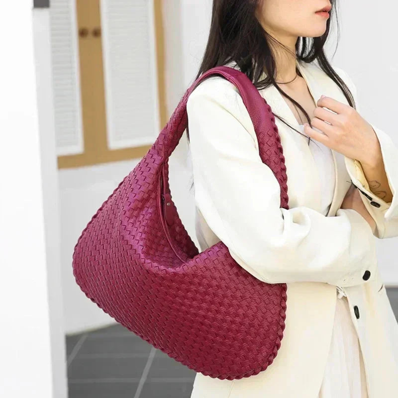 Gewebte Tasche – große vegane Ledertasche für den Alltag für Damen