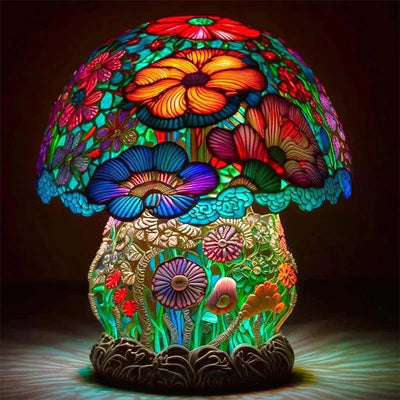 Glas Lampe - Bunte Fantasie Dekoration Tisch Ambiente Licht