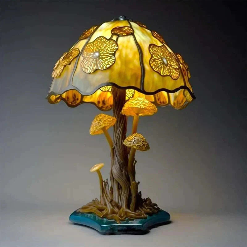 Glas Lampe - Bunte Fantasie Dekoration Tisch Ambiente Licht