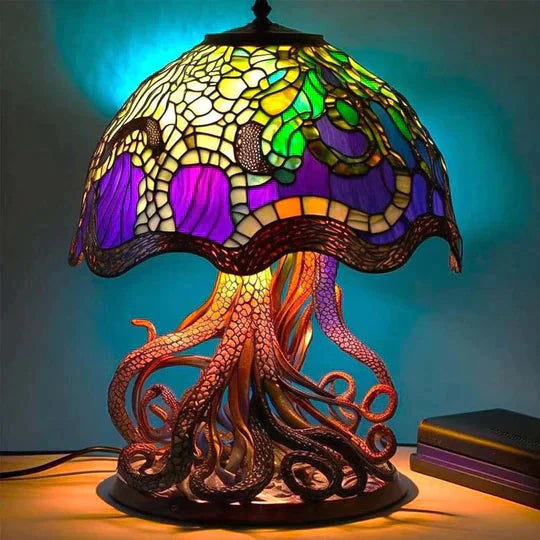Glas Lampe - Bunte Fantasie Dekoration Tisch Ambiente Licht