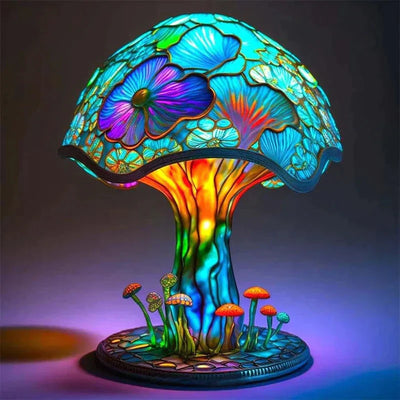 Glas Lampe - Bunte Fantasie Dekoration Tisch Ambiente Licht