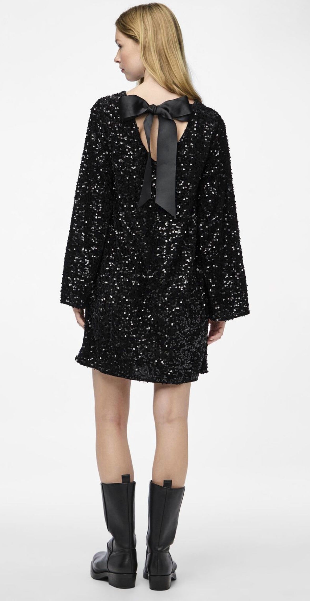 Glitzerkleid – Langarm – Mini – Glitzerkleid – Partykleid