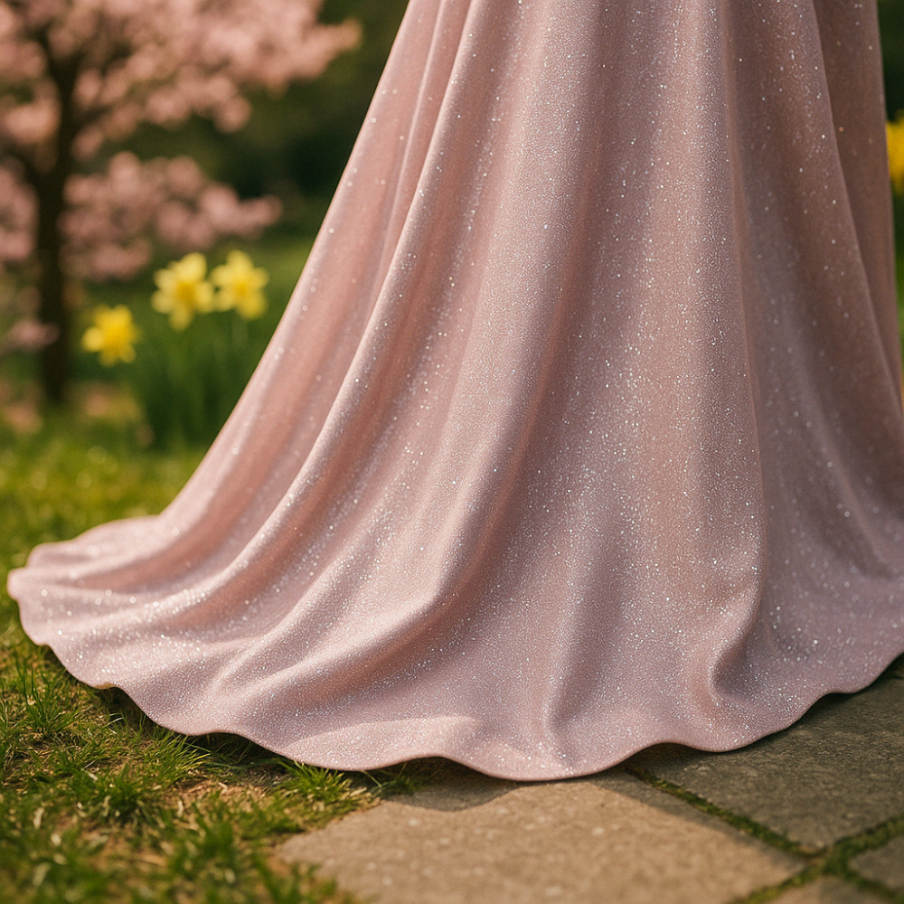 Aurora | Funkelndes A-Linien Ballkleid in Rosé