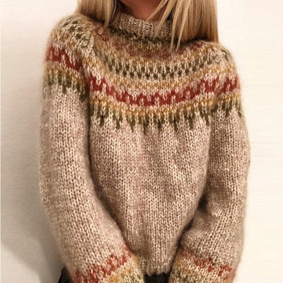 Grob gestrickter Fair-Isle-Pullover