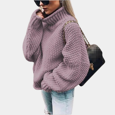 Grobstrickpullover – Oversize – Rollkragen – Strickpullover – Damenbekleidung