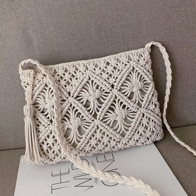 Häkeltasche - gewebt - Reißverschluss - Umhängetasche - Umhängetasche